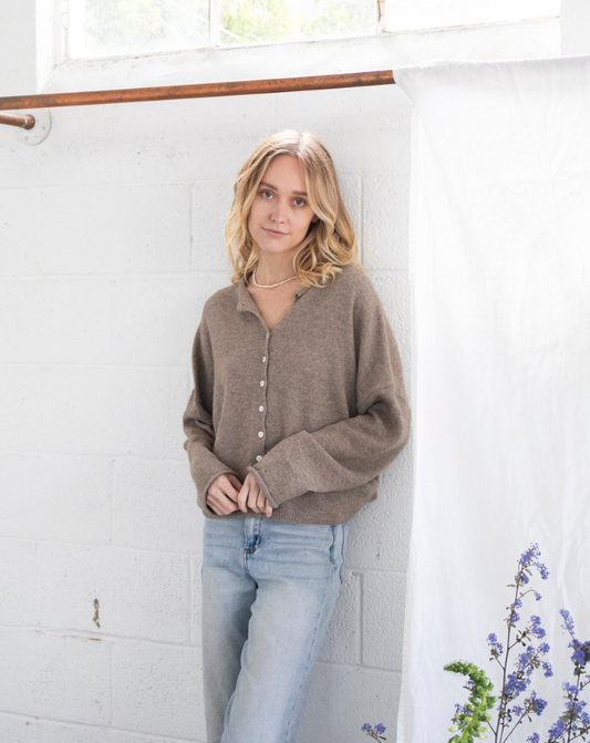 Lightweight Cozy Piper Cardigan by Things Between - Mocha