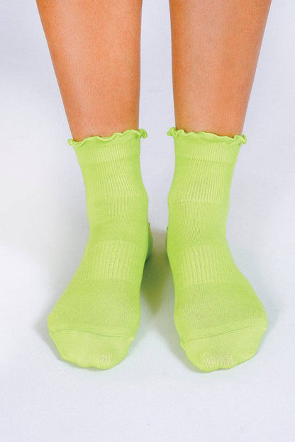 Neon Ruffle Ankle Sock (Women's Sizing)