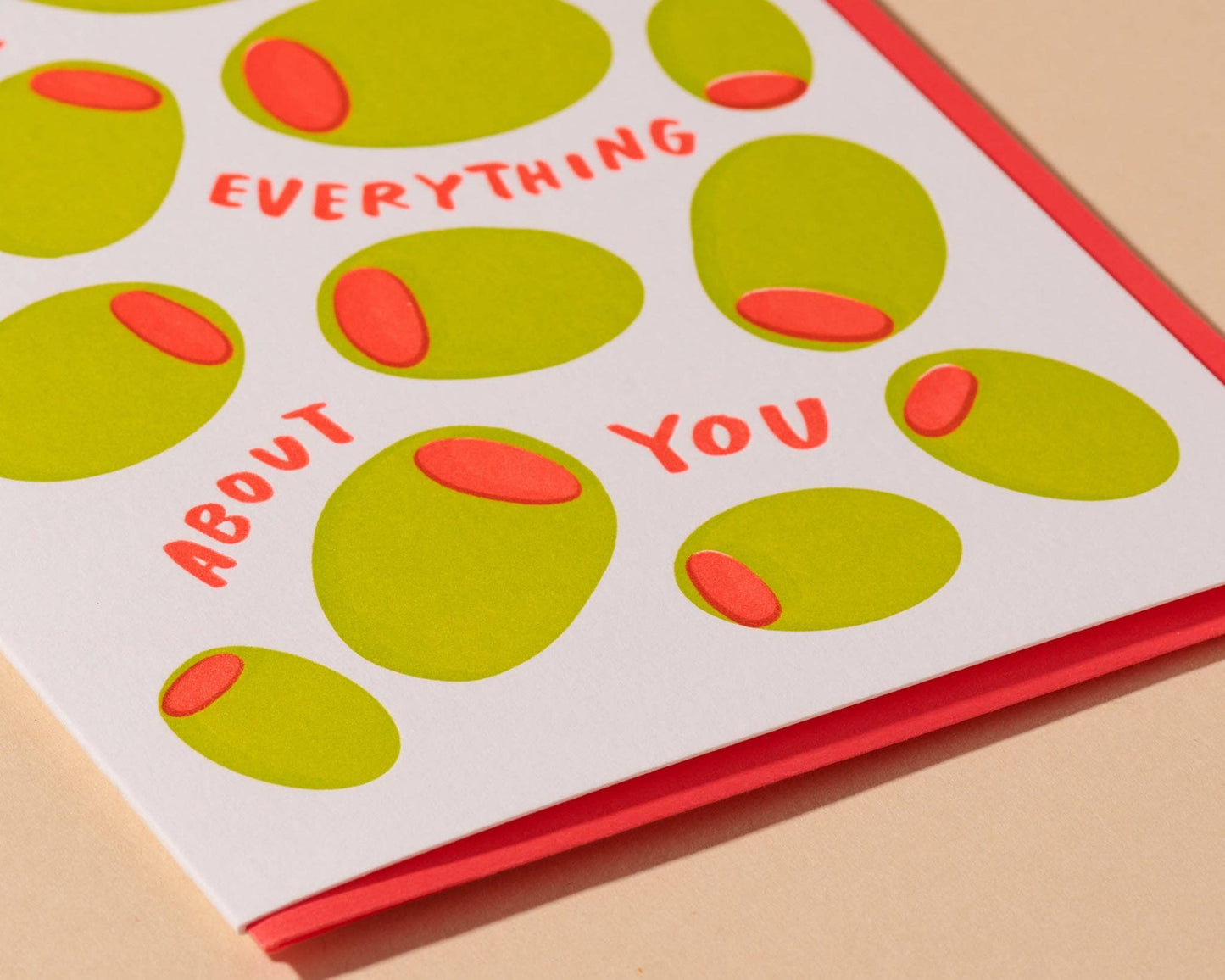 Olive Everything About You Letterpress Food Love Card