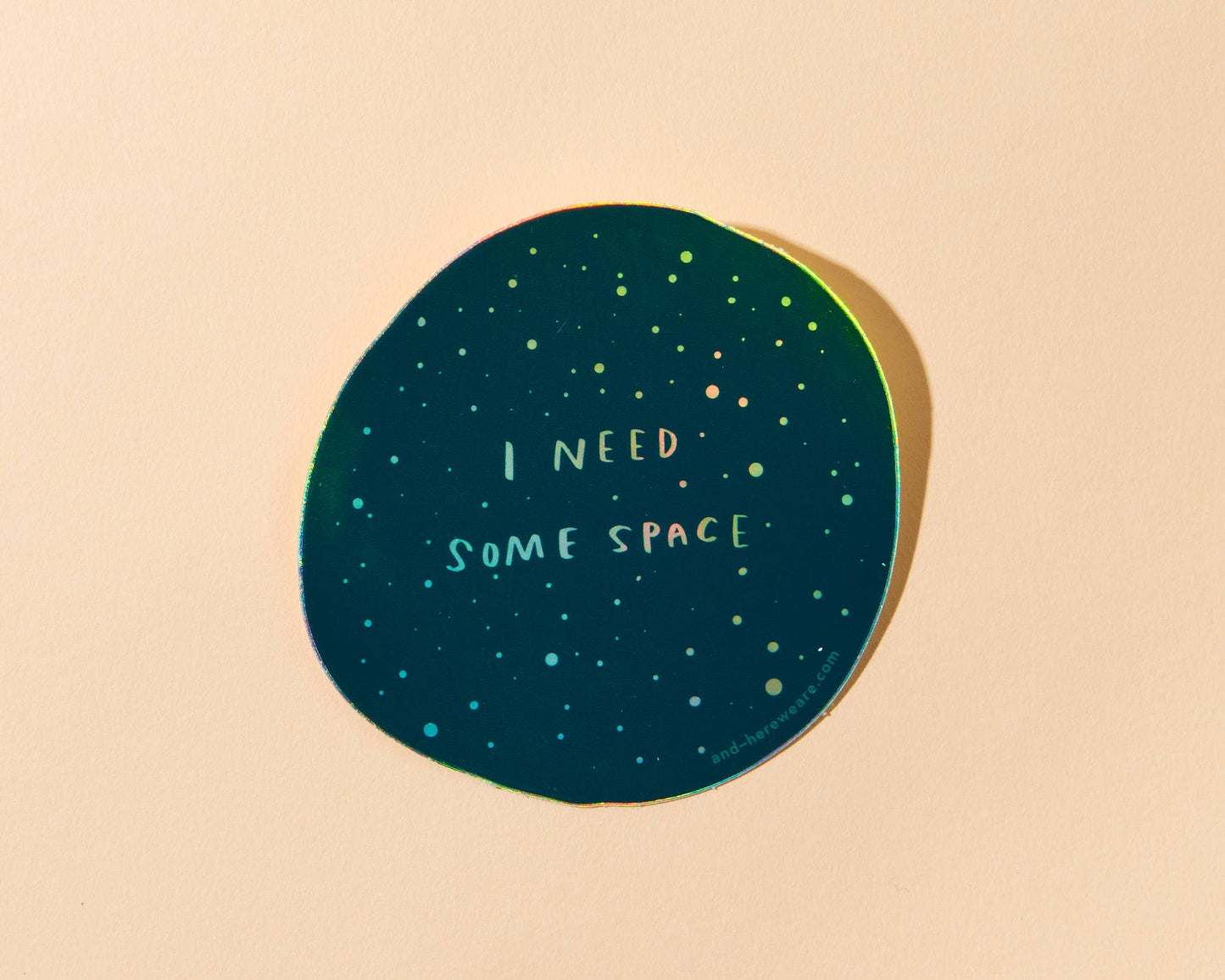 I Need Space - Overstimulated Holographic Vinyl Sticker - Fathers Day Gift Mothers Day