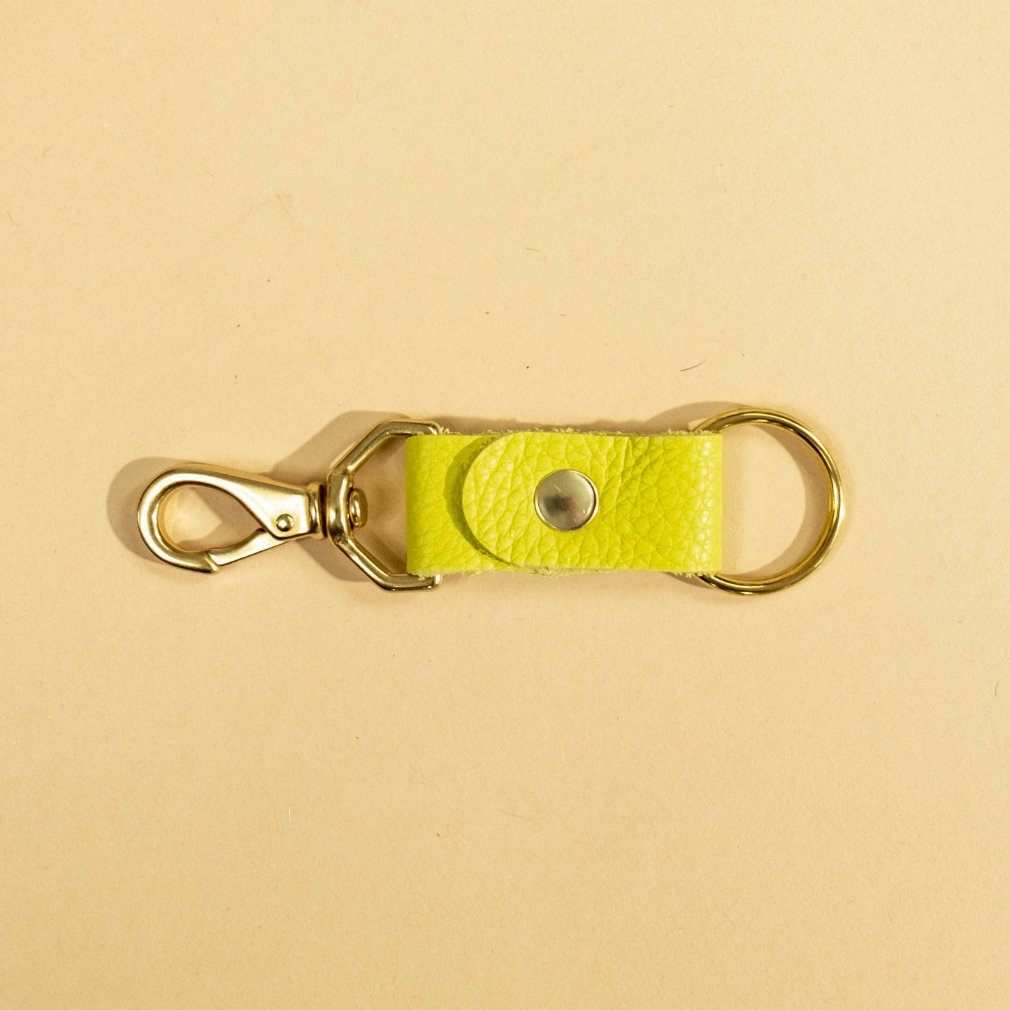 Leather Keychain - Chartreuse Leather