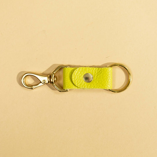 Leather Keychain - Chartreuse Leather