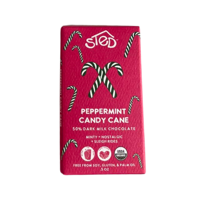Sted Chocolate Mini Snack Size Bar: Peppermint Candy Cane
