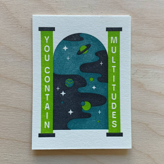 You Contain Multitudes - Mini Letterpress Print