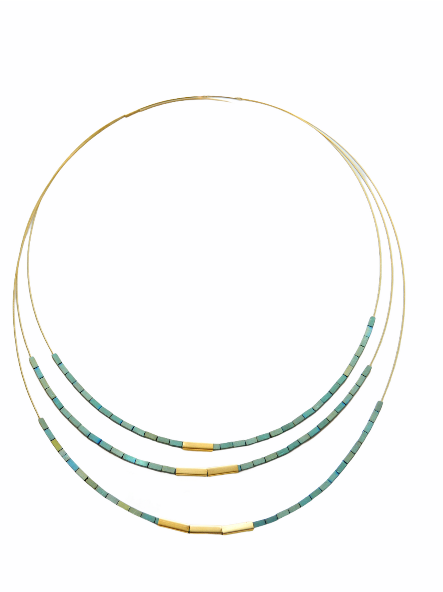 3 Strand Hematite Necklace by Trecy Bleich