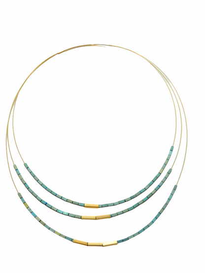 3 Strand Hematite Necklace by Trecy Bleich