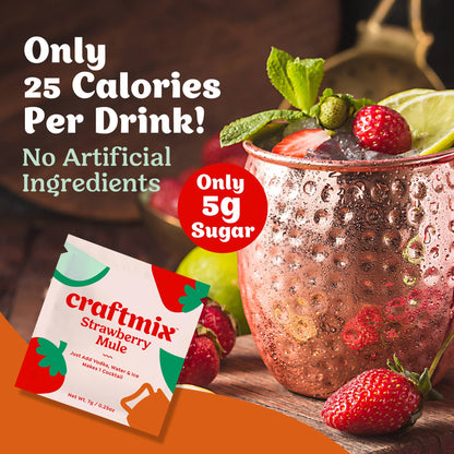 Strawberry Mule Single-Serving Cocktail or Mocktail Mixer