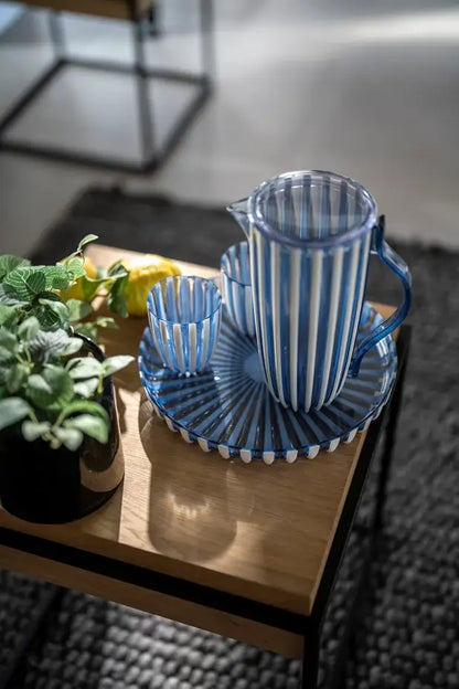 Pinstriped Plastic Circle Tray - Made in Italy