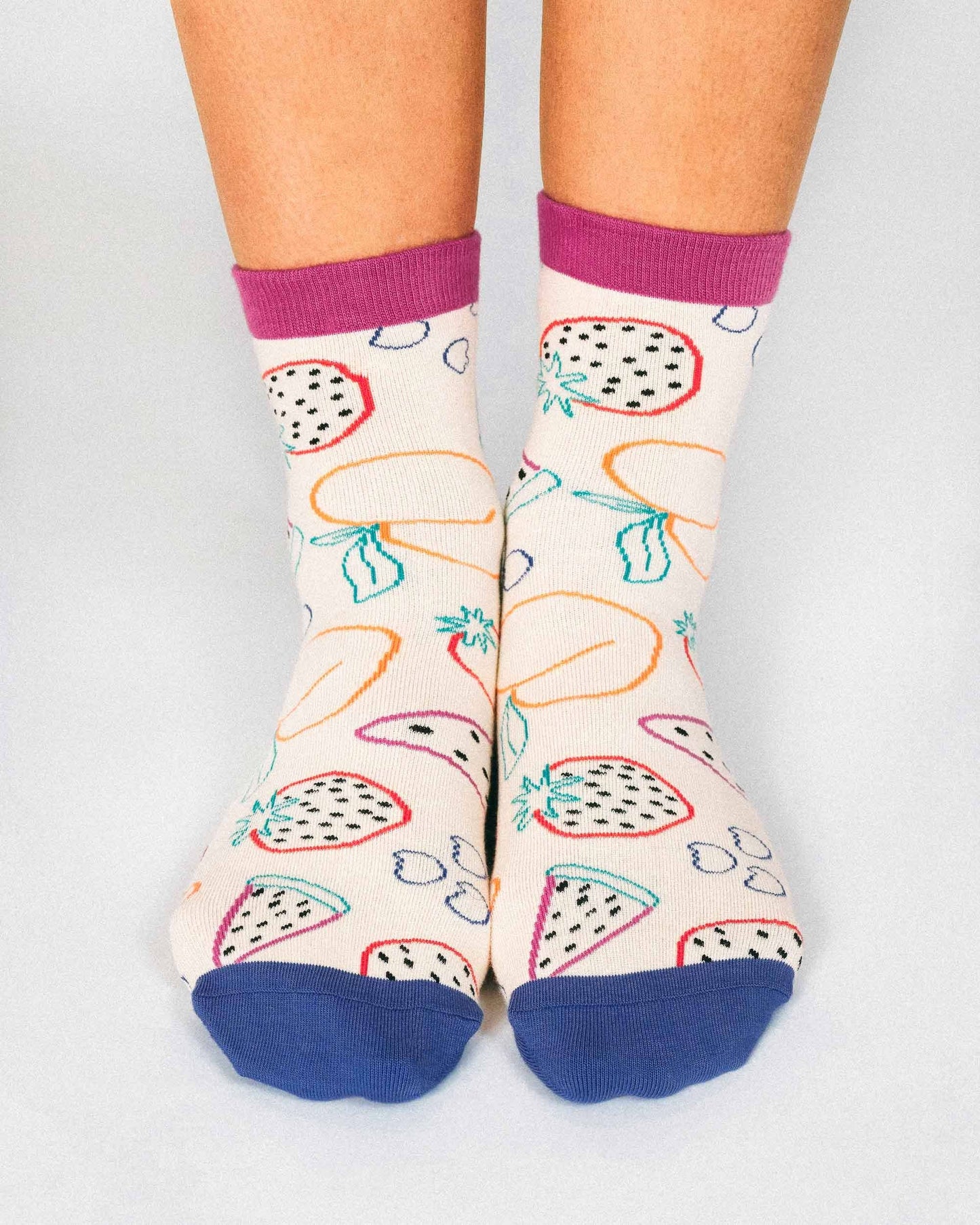 Favorite Fruits Knit Ankle Sock by Hannah Packer (Women's Sizing)