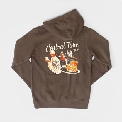 The Central Time Social Club Bowling Souvenir Hoodie - Walnut Brown