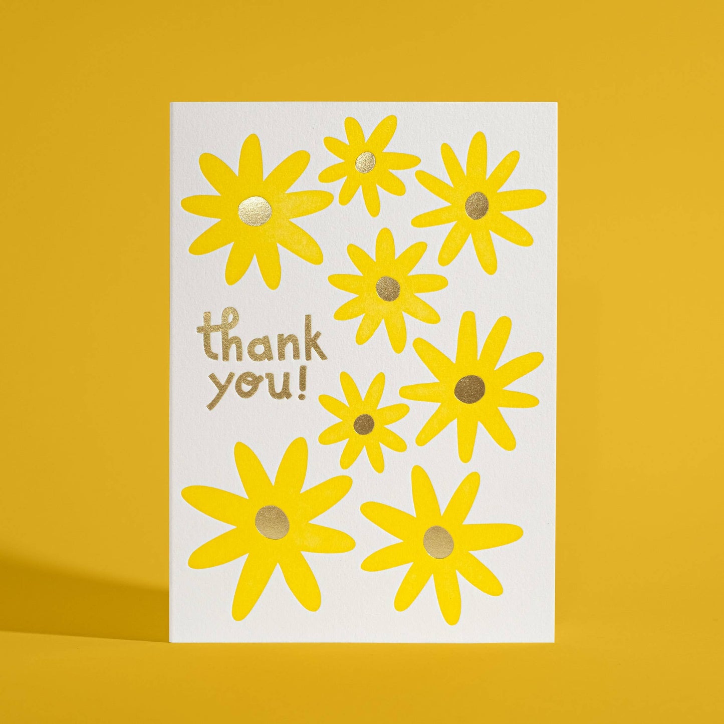 Thank You Daisy Gold Foil and Letterpress Greeting Card