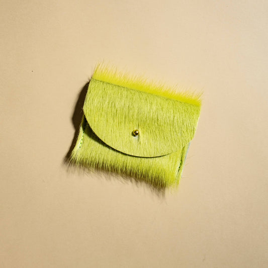 Cardholder - Chartreuse Hair on Hide