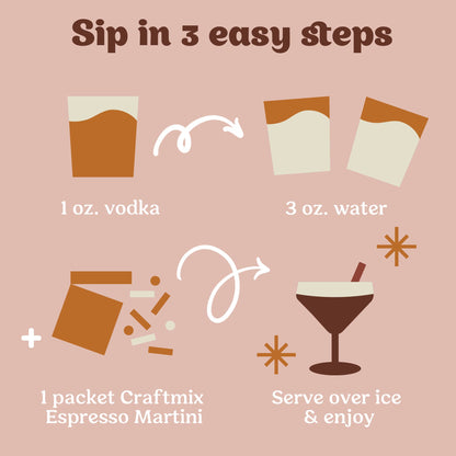 Espresso Martini Single-Serving Cocktail or Mocktail Mixer
