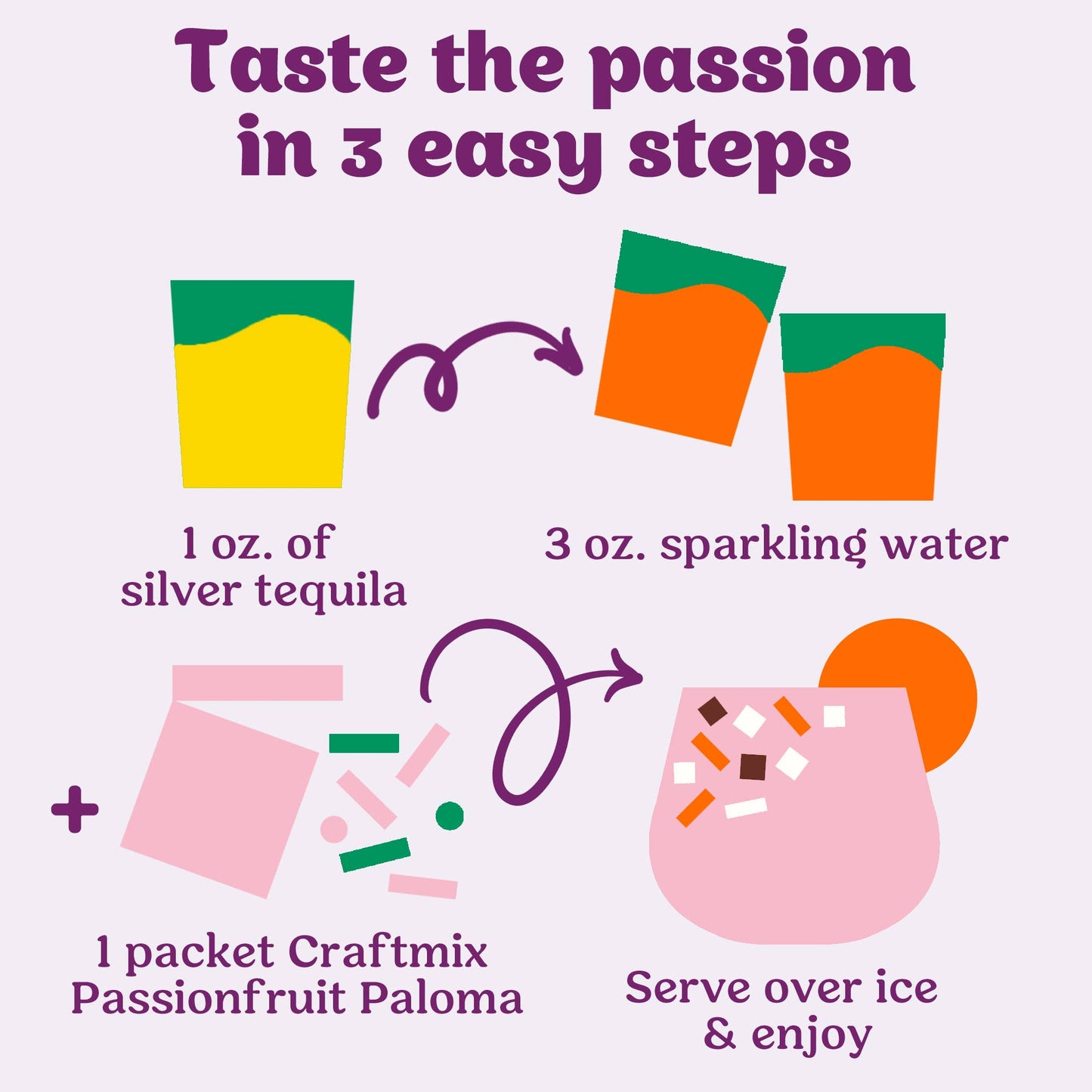Passionfruit Paloma Single-Serving Cocktail or Mocktail Mixer
