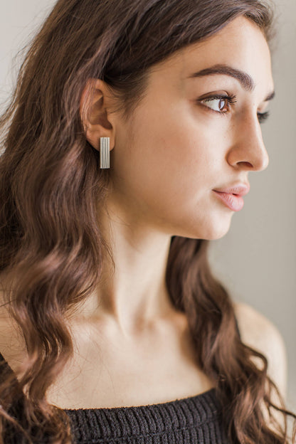 Pinstripe Bar Porcelain Earrings by Jenna Vanden Brink