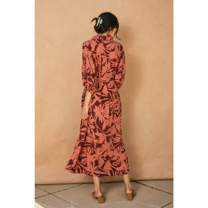"Spiced Petals" Longline Shirt Dress