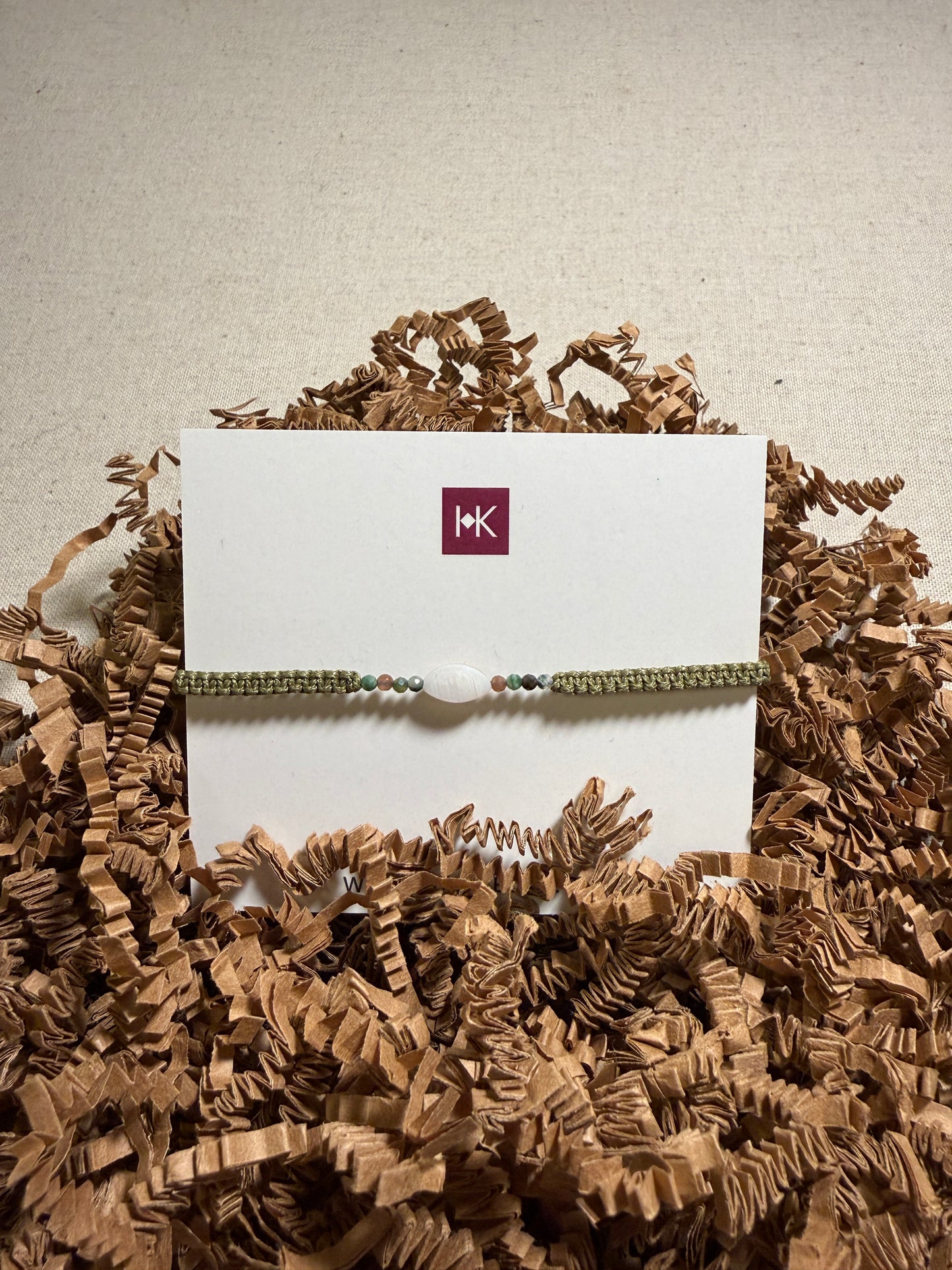 Hand-knotted Bracelet with Beads by Hadeel