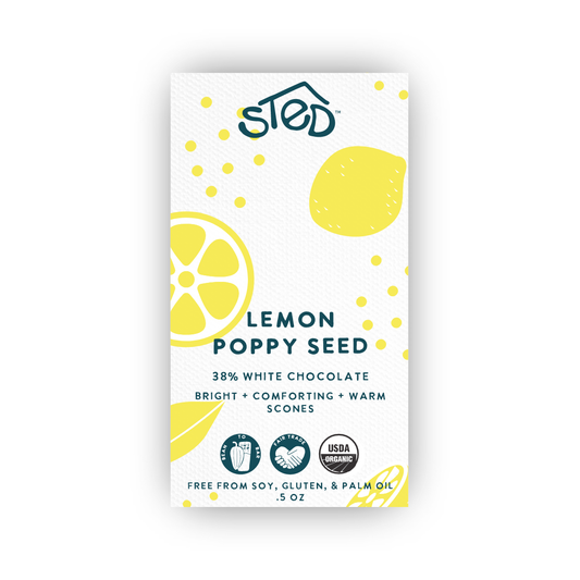Sted Chocolate Mini Snack Size Bar: Lemon Poppy Seed