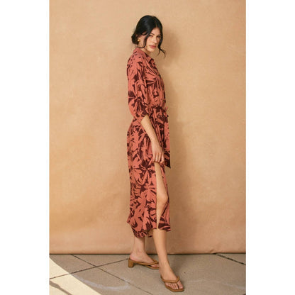 "Spiced Petals" Longline Shirt Dress