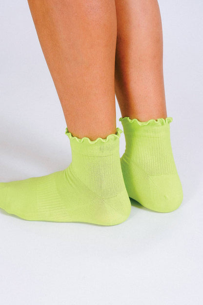 Neon Ruffle Ankle Sock (Women's Sizing)