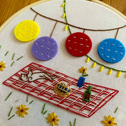 "Purrfect Picnic" Cat Craft DIY Embroidery Kit