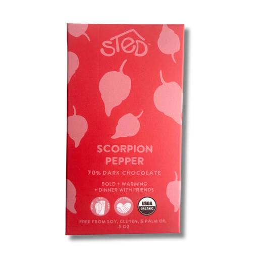 Mini Scorpion Pepper 70% Dark Organic Chocolate Bar