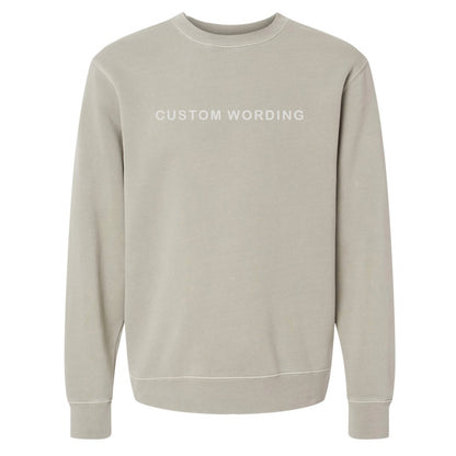 "Stoughton" Embroidered Crewneck in Cement Grey - Kismetic Exclusive