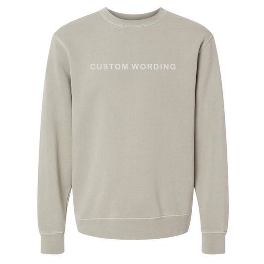 "Stoughton" Embroidered Crewneck in Cement Grey - Kismetic Exclusive