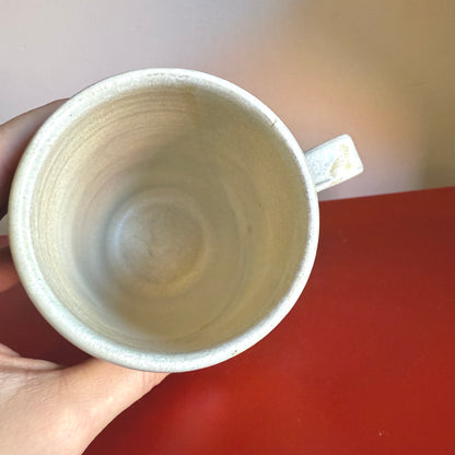 Hand-Thrown Ceramic Mug with Retro Daisy Motif - Made in Stoughton!