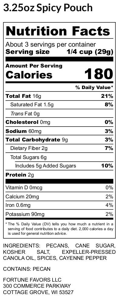 3.25 oz Fortune Favors The Spicy Candied Pecans