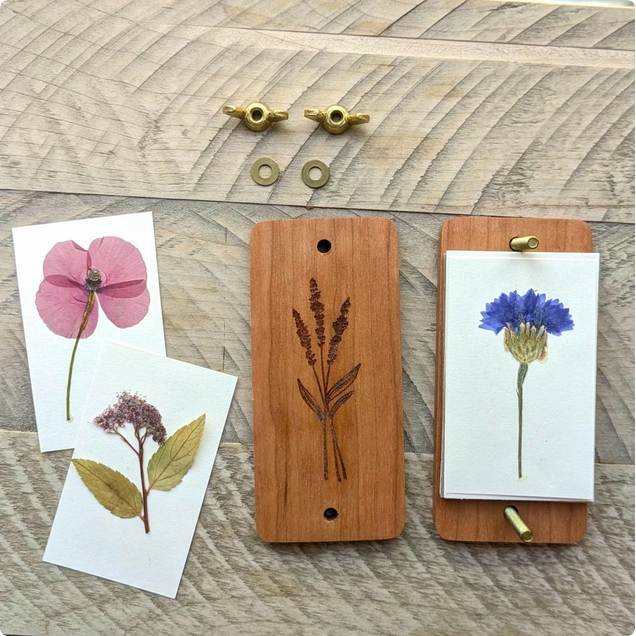 Michigan Cherry Pocket Size Flower Press With Lavender Design