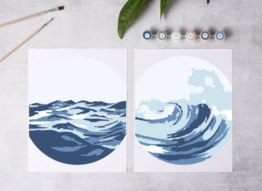 Ocean Waves Paint-By-Numbers Kit (2 Paintings)