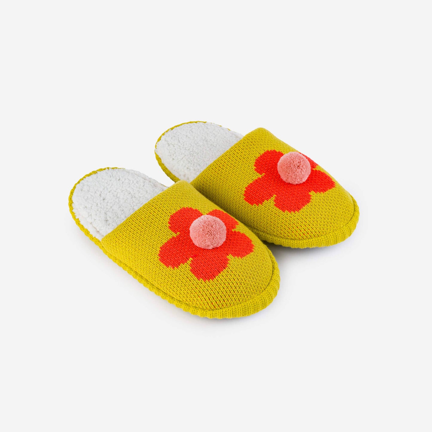 Flower Pom Slide Slippers