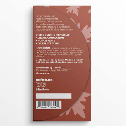 Sted Chocolate Mini Snack Size Bar: Almond Maple Brittle