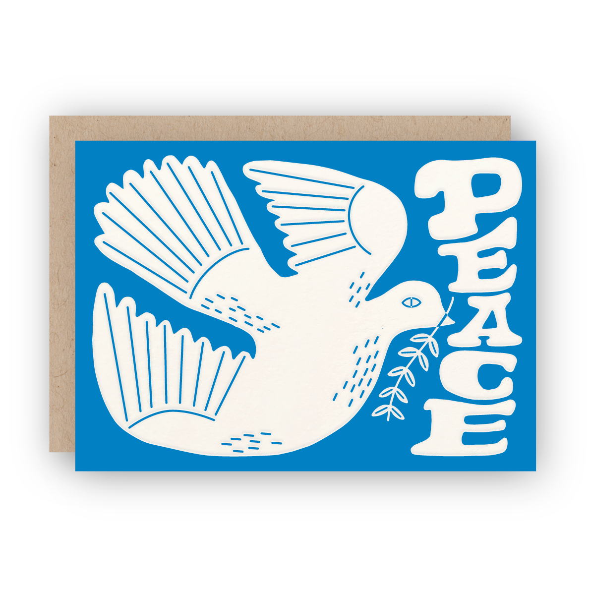 Peace Dove Letterpress Greeting Card
