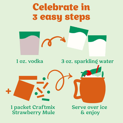 Strawberry Mule Single-Serving Cocktail or Mocktail Mixer