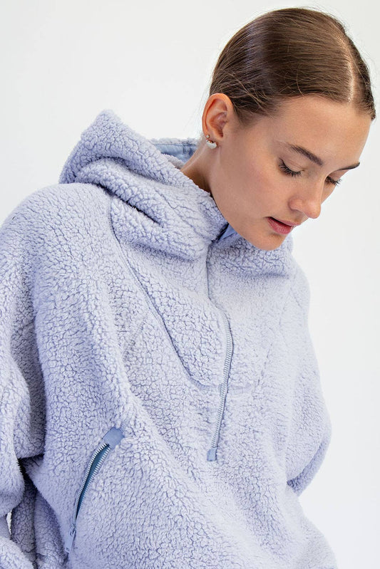 Ultra-Plush Sherpa Quarter-Zip Hoodie