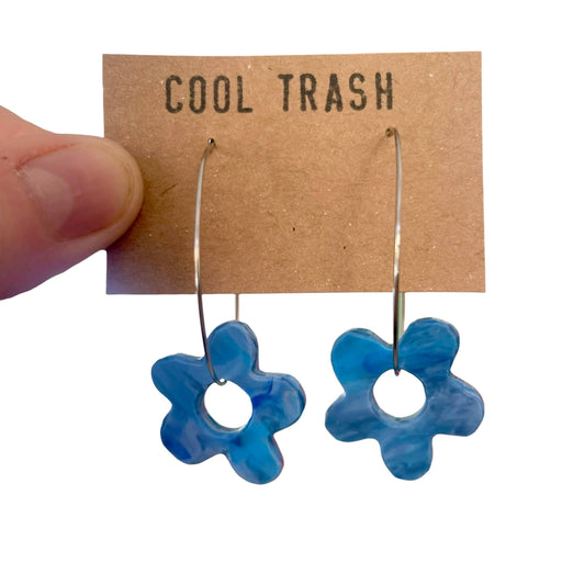 Hand-Recycled Plastic Flower Hoops: Blue