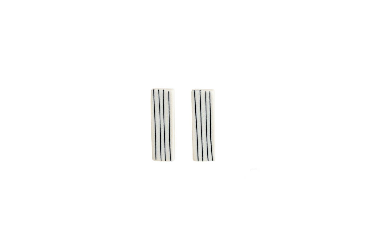 Pinstripe Bar Porcelain Earrings by Jenna Vanden Brink