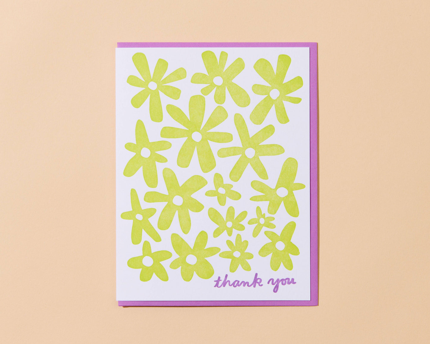 Flower Thank You Letterpress Greeting Card