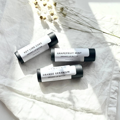 Organic Made in WI Lip Butters - Key Lime, Grapefruit Mint, Orange Geranium
