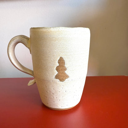 Hand-Thrown Ceramic Travel Mug with Evergreen Tree - Made in Stoughton!