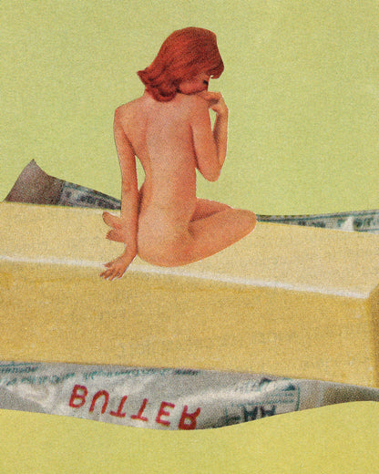 Butter Babe 8"x10" Collage Art Print by Julia Walck