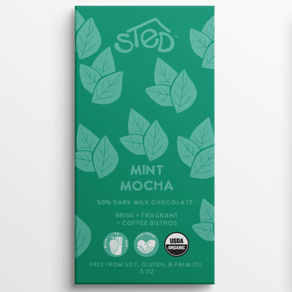 Sted Chocolate Mini Snack Size Bar: Mint Mocha