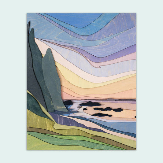 Spring Awaken Painted Wood Landscape - 8"x10" Archival Print
