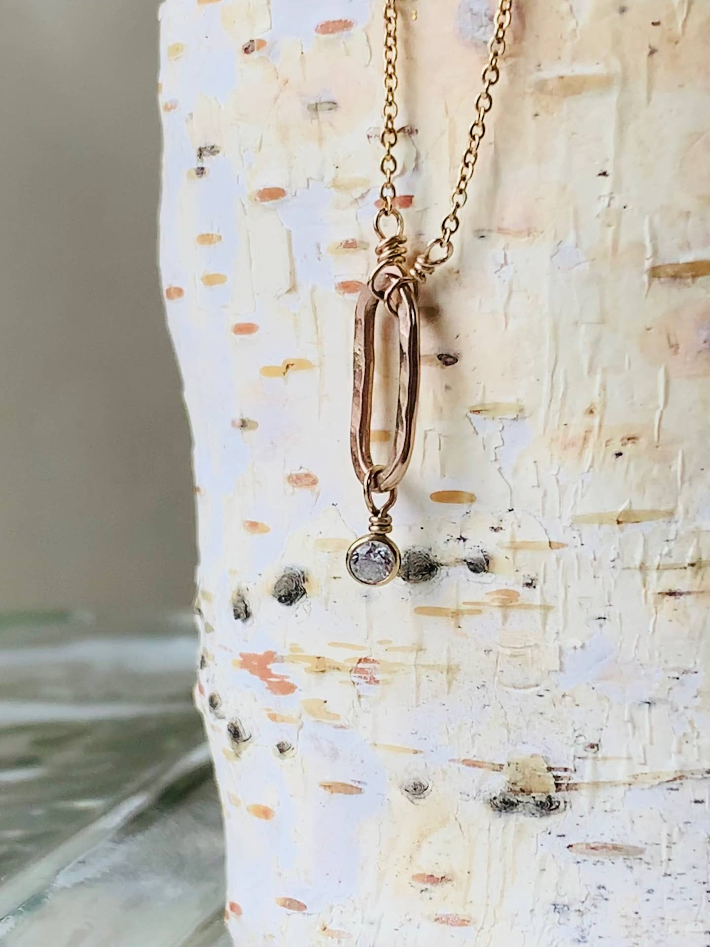 To & Fro Necklace - 14k Gold Fill and CZ