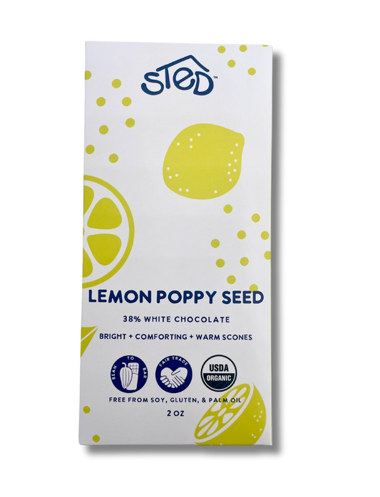 Sted Chocolate Full Size Bar: Lemon Poppy