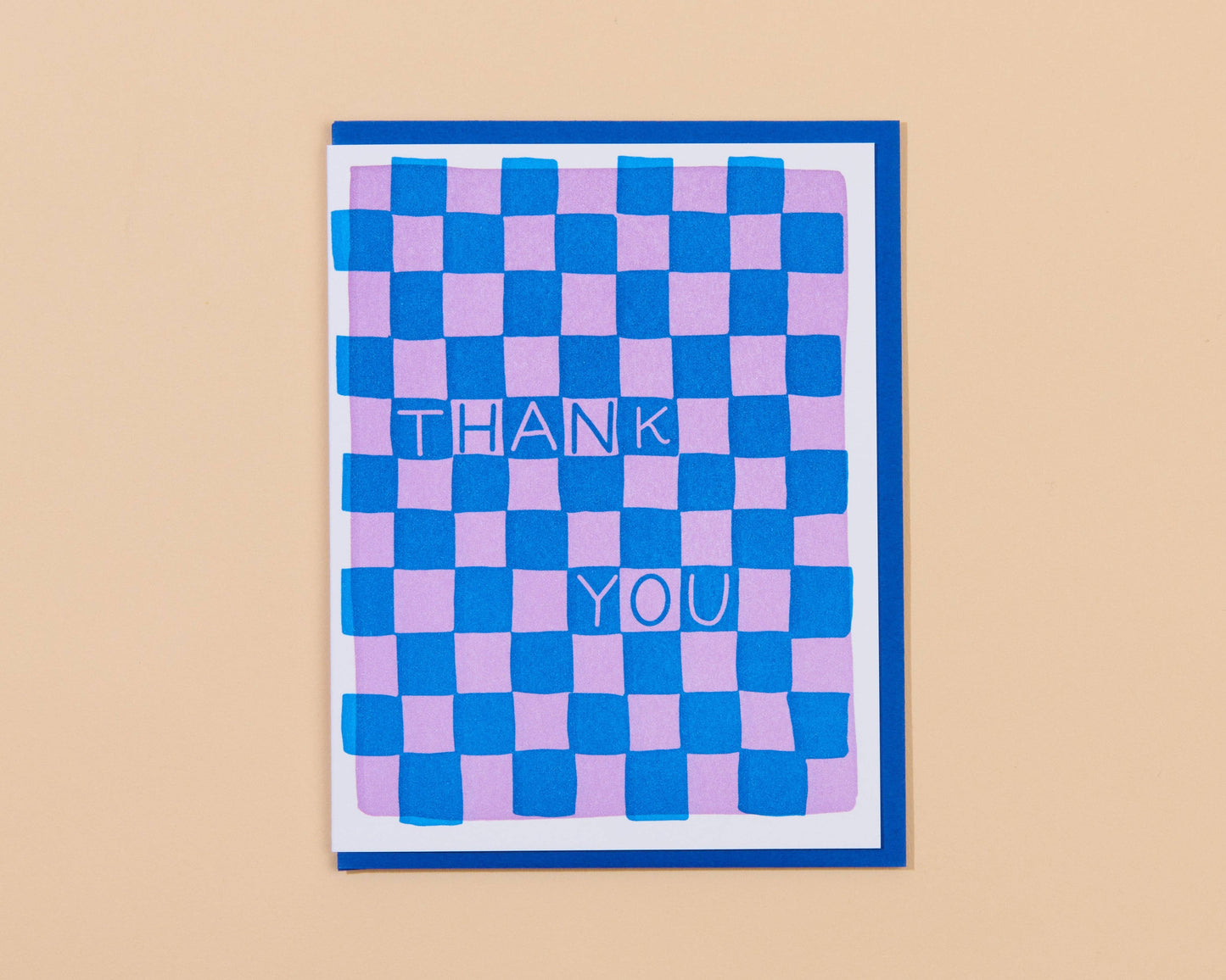 Checkerboard Thank You Letterpress Greeting Card