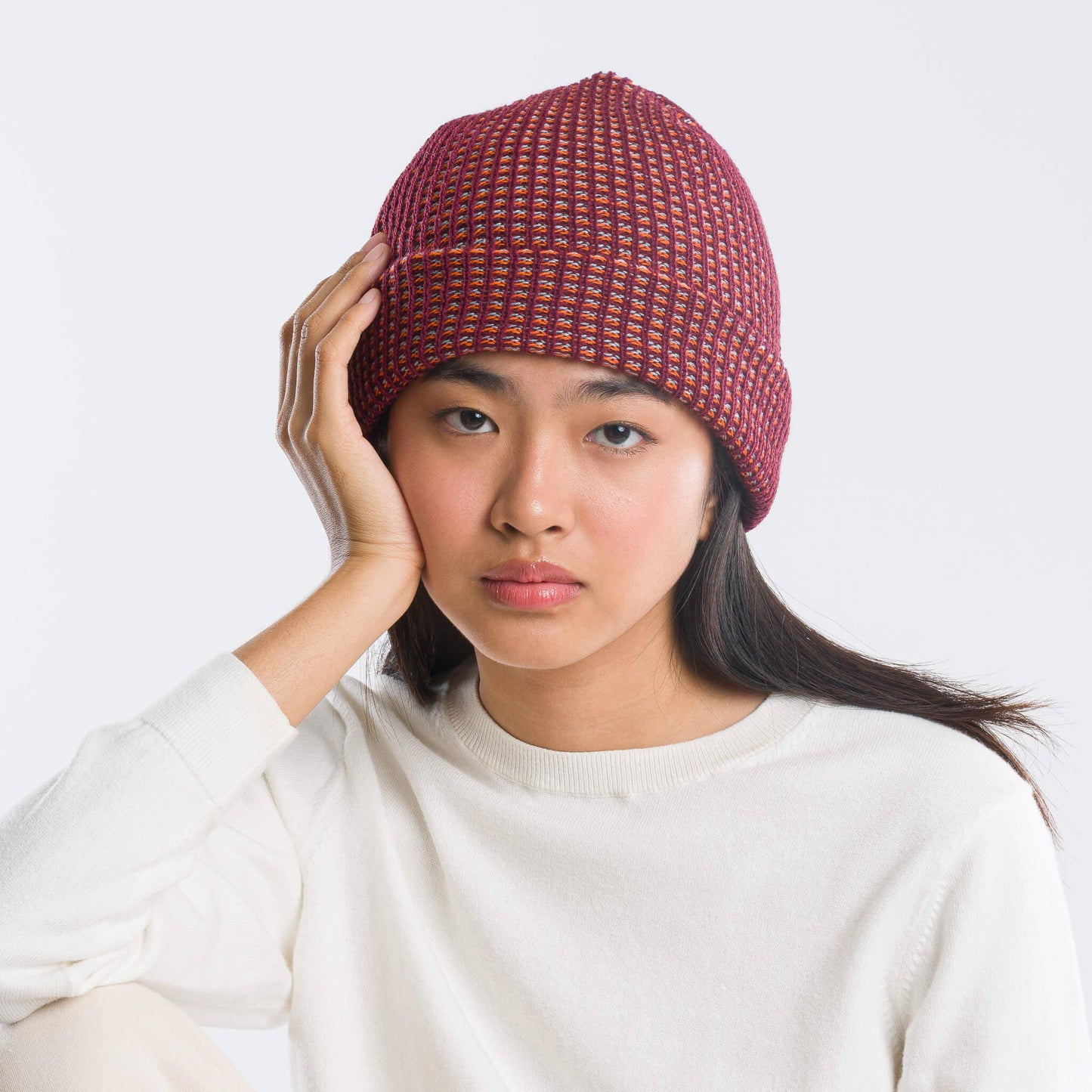 Multicolor Grid Unisex Knit Beanie