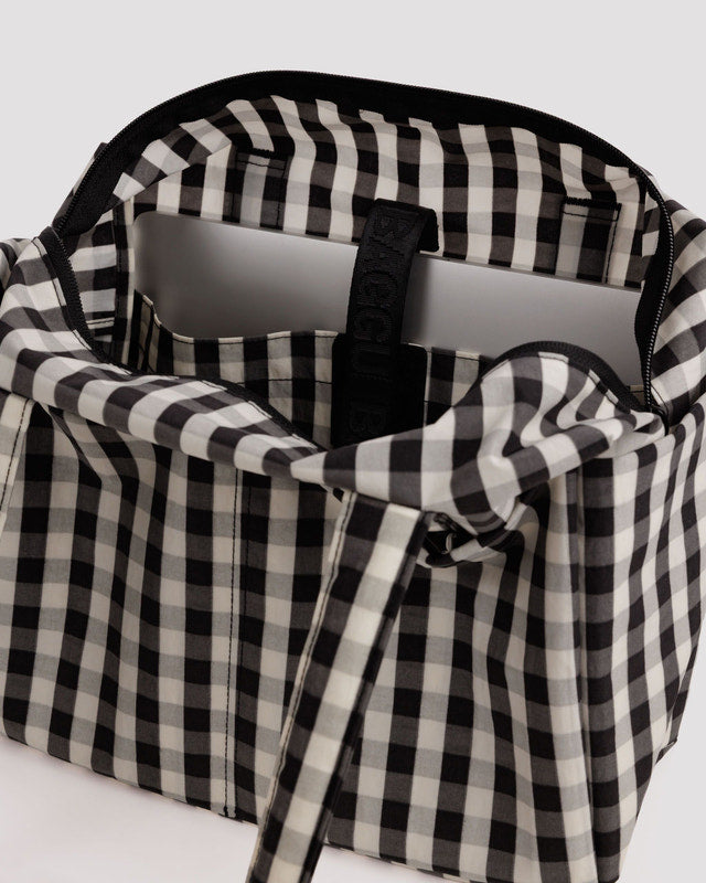 BAGGU Everyday Cloud Bag in Black And Cream Gingham
